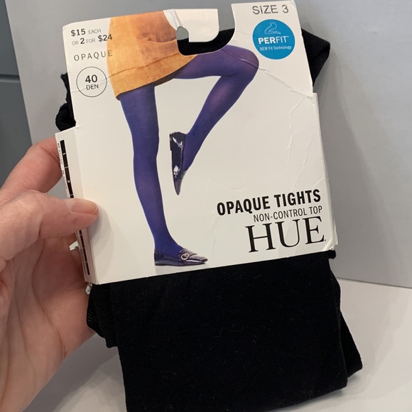 HUE Opaque Tights, Size 3 - Picture 2 of 6